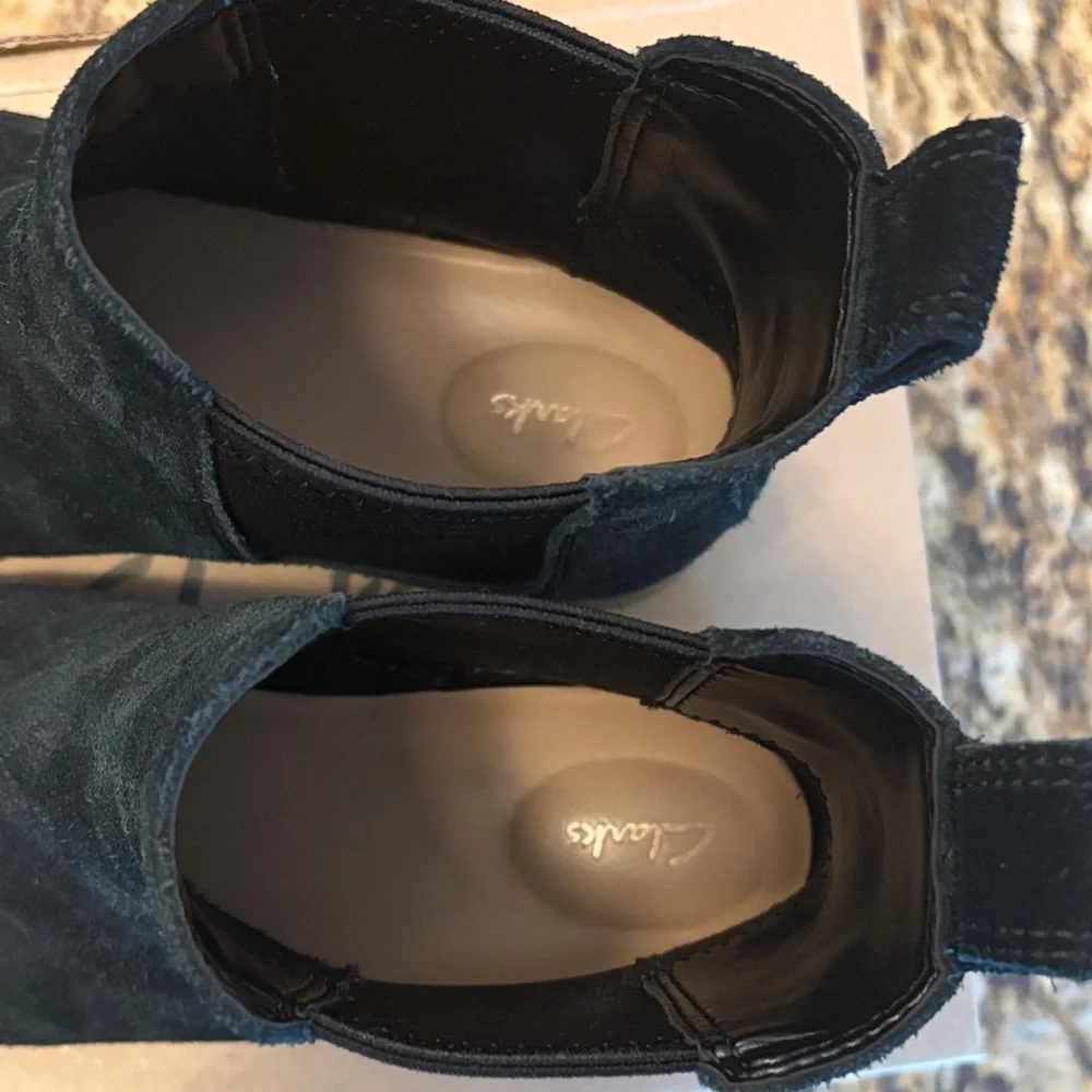 Clarks Black Suede Ankle Boots - Picture 5 of 7